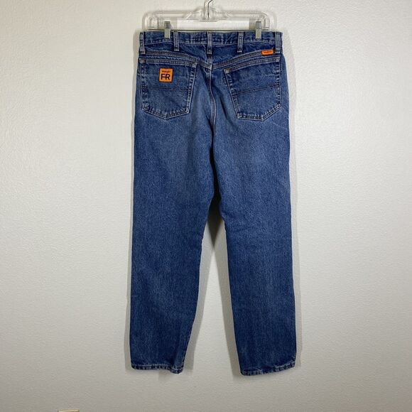 Wrangler FR Biggs Jeans Mens 34x34 Blue Flame Resistant CAT2 2112 Workwear Denim - Picture 4 of 9